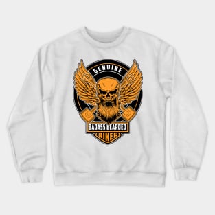 genuine badass bearded biker Crewneck Sweatshirt